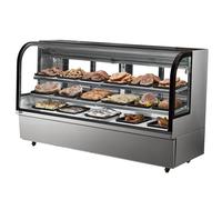 VEVOR Vitrine Réfrigérée Commerciale 901 L, Vitrine à Pâtisserie 4 Niveaux, Réfrigérateur avec Éclairage LED, Refroidissement par Aspiration Descendante, Mobile avec Roulettes, pour Boulangerie Gâteau