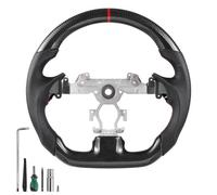 VEVOR Volant Compatible avec Infiniti G37 (2007-2013), Volant de Direction en Fibre de Carbone, Forme en D, Méplat, Poignée en Cuir avec Texture Antidérapante et Coutures Précises, Remplacement, Noir