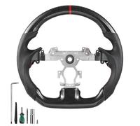 VEVOR Volant Compatible avec Infiniti G37 (2007-2013), Volant de Direction en Fibre de Carbone, Forme en D, Méplat, Poignée en Cuir avec Texture Antidérapante et Coutures Précises, Remplacement, Noir