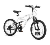 VEVOR VTT 20 Pouces, Vélo Tout Terrain pour Ados, 6 Vitesses, Tout-Suspendu | Pour Montagne, Selle Réglable, Pneu Tout-terrain, Cadre en Acier à Haute Teneur en Carbone, Double Frein, Préassemblé