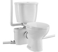 VEVOR WC Broyeur Sanitaire, Pompe de Relevage Puissante de 700 W, Système de Toilette Compact avec Broyeur à Décharge Arrière et à Chasse d'Eau, 3 Entrées, pour Évacuation des Eaux Usées, Sous-sol