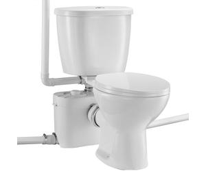 VEVOR WC Broyeur Sanitaire, Pompe de Relevage Puissante de 700 W, Système de Toilette Compact avec Broyeur à Décharge Arrière et à Chasse d'Eau, 3 Entrées, pour Évacuation des Eaux Usées, Sous-sol