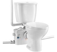 VEVOR WC Broyeur Sanitaire, Pompe de Relevage Puissante de 800 W, Système de Toilette Compact avec Broyeur à Décharge Arrière et à Chasse d'Eau, 4 Entrées, pour Évacuation des Eaux Usées, Sous-sol