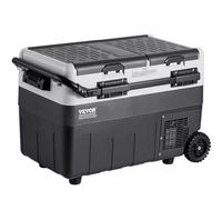 VEVOR X40K Réfrigérateur de voiture de 42,3 l à deux zones de rangement, glacière électrique avec poignée télescopique, congélateur portable pour véhicule, camping, camion, van, VUS, voyage en voiture