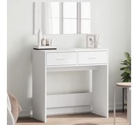 Vevorizon Coiffeuse blanche avec miroir et tiroir - 80 x 39 x 80 cm - En bois - Table de maquillage moderne avec étagère - Espace de rangement pour chambre à coucher, dressing, chambre d'adolescent