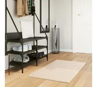 Vevorizon HUARTE Tapis à poils courts doux, beige, 60 x 110 cm, antidérapant, lavable, moelleux et chaud pour salon, chambre à coucher, couloir avec chauffage au sol et tapis insonorisant