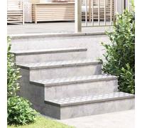 Vevorizon Lot de 2 tapis d'escalier - 100 x 25 cm - En aluminium argenté - Antidérapant - Résistant - Autocollant - Pour escalier, couloir, entrée, intérieur