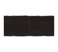 Vevorizon Plateau de table en chêne massif - 120 x 50 x 2 à 6 cm - Marron foncé - Avec bord d'arbre et charnières - Pour la construction de meubles, la rénovation, le bureau, la cuisine, la table à