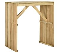 Vevorizon Table de bar en pin imprégné - 100 x 60 x 110 cm - Vert - Pour extérieur, cuisine, balcon, espace debout, table debout résistante aux intempéries pour repas, barbecues, fêtes