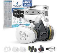VEVOX® Masque respiratoire avec filtre ABEK1P2 - Protège contre gaz, vapeurs et particules fines de poussière - Pour peinture, ponçage, travaux - Avec 20 filtres P2 antiparticules et 4 ABEK1 anti-gaz