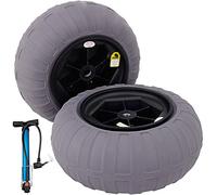 VEVOR Roues de Plage 2 x 40 cm Pneus Ballon Roues de Plage Capacité 80 kg Roue de Ballon Plage Basse Pression Traverser la Plage Transporter sur Tous les Terrains Sablonneux Camping Pêche & Jardinage