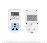 VEWDXNBH Interrupteur de minuterie numérique électronique 12/24 Heures Prise programmable hebdomadaire UE UK US Prise Appareil de Cuisine Contrôle du Temps(UniversalSocket UK)