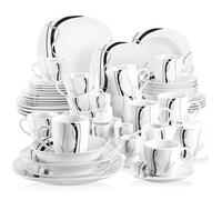 VEWEET, série Fiona, Service de Table, 50 pièces pour 6 Personnes, en Porcelaine