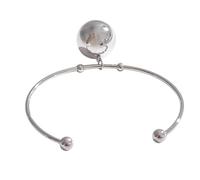 VEWIUNRENA Bracelet ouvert en acier inoxydable avec perles rondes et non cloches - Ne ternit pas - Tendance - Cadeau distinctif