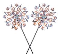 VEWOGARDEN Lot de 2 toupies à Vent en métal, Sculptures et toupies à Vent étanches pour Jardin et extérieur