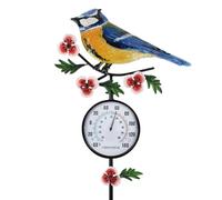 VEWOGIFT Thermomètre d'extérieur en forme de colibri, 88,9 cm de haut, pas besoin de piles, thermomètre extérieur avec piquet de jardin, thermomètre mural d'intérieur pour décoration de cour et de
