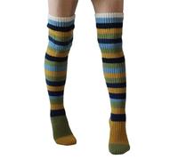 vewoza Chaussettes hautes en laine pour femme - Chaussettes d'hiver chaudes et moelleuses extra longues pour bottes, jambières, B-Jaune Vert, Taille unique