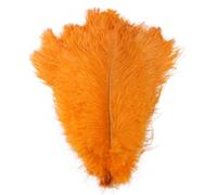 VEXALIFORM Plume Autruche 10 Plumes d'autruche colorées 15-60 cm | For l'artisanat, carnaval, mariage, bricolage, décor de Center de Table(Orange,15-20cm)