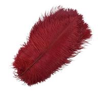 VEXALIFORM Plume Autruche 10 Plumes d'autruche colorées for l'artisanat | Décor de plumes bricolage décoration de mariage de carnaval de vacances(Red Wine,35-40cm 14-16inch)