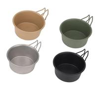 Vexandrie Ensemble de Bols pour la préparation du Camping, Mixed Colors | Bols en acier inoxydable 4 pièces avec poignées en fil pliables et emboîtement compact
