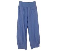 Vexcon Pantalon en lin pour femme - Aéré et agréable à porter - Coupe confortable - Taille élastique - 2 poches plaquées à l'avant - Tailles M à 5XL - Fabriqué en Italie, bleu azur, XXXXL