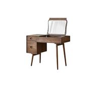 VEXDOSLE Coiffeuse 100x50x76cm Walnut Home Bedroom Dressing Table, Simple Creative Storage Furniture with Mirror and Drawers Table de Maquillage