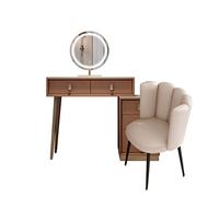 VEXDOSLE Coiffeuse Armoire de Rangement for Commode Tout-en-Un Armoire rétractable et montée à Gauche/Droite avec tiroirs Miroir éclairé intensité Variable Table de Maquillage