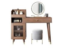 VEXDOSLE Coiffeuse Armoire de Rangement rétractable for Commode Miroir éclairé à intensité Variable avec tiroirs et armoires Compartiment Ouvert Table de Maquillage