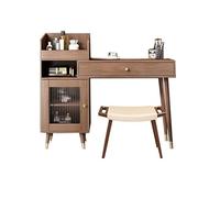 VEXDOSLE Coiffeuse Armoire de Rangement rétractable for Commode Miroir éclairé à intensité Variable avec tiroirs et armoires Compartiment Ouvert Table de Maquillage