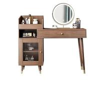 VEXDOSLE Coiffeuse Armoire de Rangement rétractable for Commode Miroir éclairé à intensité Variable avec tiroirs et armoires Compartiment Ouvert Table de Maquillage