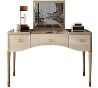 VEXDOSLE Coiffeuse Bureau et Commode Tout-en-Un, Table multifonctionnelle Rabattable, Double tiroir avec Miroir, 9 Compartiments for Ranger Les Bijoux à Plusieurs Niveaux Table de Maquillage