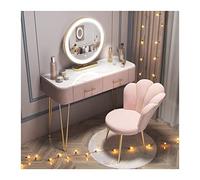 VEXDOSLE Coiffeuse Coiffeuse en Bois Chambre Simple Table Verre Dossier Chaise De Maquillage Miroir Intelligent Table de Maquillage