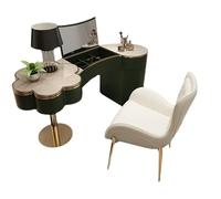 VEXDOSLE Coiffeuse Commode à Rabat en Forme d'arc et Armoire de Rangement Un, Table Maquillage laquée Simple for Chambre Coucher avec Miroir Table de Maquillage