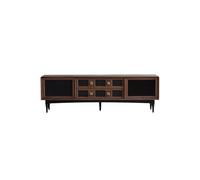 VEXDOSLE Meuble TV 180 Système de Stockage Noyer Rustique Vintage, Pôle de Divertissement Minimaliste Salon, Conçu Spécialement pour Hôtels Meuble TV pour Salon(180x40x54.5cm)