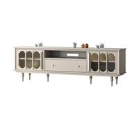 VEXDOSLE Meuble TV 200cm Armoire de Rangement Campagnarde Bois Blanc, Pôle Divertissement Domestique pour Salon, Meuble pour Hôtels & Entreprises Meuble TV pour Salon