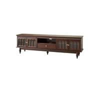 VEXDOSLE Meuble TV 200CM Centre de Divertissement Minimaliste Vintage en Bois Massif, Meuble décoratif pour Salon Domestique, Adapté aux hôtels et Chambres d'hôtes Meuble TV pour Salon
