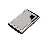 VEXDOSLE Titulaire de la Carte de Visite Boîte à Cartes en métal Argent Carte de crédit boîte de Rangement Portable Carte Sac Hommes et Femmes Mettre Carte boîte Porte-Cartes de Visite(A)