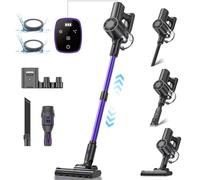 Vexilar 35KPA Aspirateur Balai sans Fil, 40 Min Autonomie Écran LED Aspirateur sans Fil Puissant,Système de Filtration cyclonique en 4 étapes,Aspirateur Balai pour Sols Durs/Les Poils d'animaux/Tapis