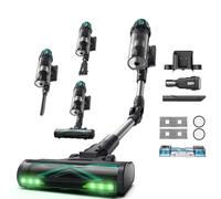 Vexilar Aspirateur Balai sans Fil V15 Max,60Min/65Kpa Aspirateur sans Fil Puissant,Brosse Anti-Emmêlement,Tube Pliable, Aspiration et Lavage,GreenEye, Aspirateur pour Poils d'animaux,Tapis,Sols