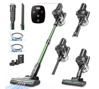 Vexilar Aspirateur Balai sans Fil V9PRO, 40KPA Aspirateur sans Fil Puissant 50 Minutes avec écran LED,Moteur sans Balais HyperMotor™,Chargement Mural,Aspirateur Balai pour Tapis/Sols Durs -Vert