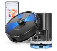 Vexilar Robot Aspirateur Laveur 5000Pa,Cleanova W11 Aspirateur avec Vidange Automatique Poussière,Navigation LiDAR avec Cartographie,180min,Connecté par Alexa/APP,Idéal pour Tapis Poils d'animaux