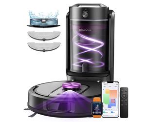 Vexilar W15 Robot aspirateur laveur avec station d’accueil multi-cyclone sans sac autovidante, 10 000 Pa de puissance d’aspiration, navigation LiDAR, 5 cartes, autonomie 180 min, robot aspirateur pour