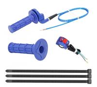 Vexillaris Poignée d'accélérateur torsadée (7/8"-22 mm) + câble + Interrupteur Flamme pour Motocross 50-250CC Dirt Pit Moto CRF70 TTR KLX110 SSR Thumpstar YCF Mini Bike ATV Quad Pit Bike (Bleu)