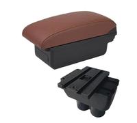 Vexilon Boîte d'accoudoir de voiture, boîte rangement Console centrale avec USB, for VW, Touran, Caddy, accessoires Accoudoir intérieur de voiture(BLACK B6 Brown 3usb)