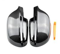 Vexilon Car Door Side Mirrors Caps Rearview Mirror Cover Replacement, for, A4 A5 B8 A3 8P A6 C6 Q3 Coque de rétroviseur à peindre(Carbon Look black)