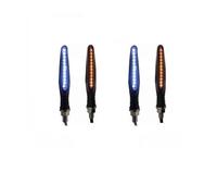 Vexilon Clignotant de moto à 24led, rouge et blanc, feux jour, clignotant eau courante, feu d'arrêt arrière, 4 pièces Témoin lumineux pour moto(4pcs Amber and white)