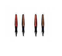 Vexilon Clignotant de moto à 24led, rouge et blanc, feux jour, clignotant eau courante, feu d'arrêt arrière, 4 pièces Témoin lumineux pour moto(4pcs Amber and Red)