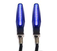Vexilon Clignotants de moto, 2 pièces, indicateurs universels d'effet course, relais clignotant Style eau courante Témoin lumineux pour moto(Blue)