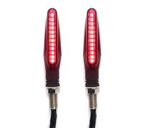 Vexilon Clignotants de moto, 2 pièces, indicateurs universels d'effet course, relais clignotant Style eau courante Témoin lumineux pour moto(Rot)