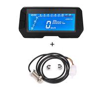 Vexilon Compteur de vitesse numérique LCD universel for moto, 12 000 tr/min, 6 vitesses, odomètre, 2 4 cylindres, tachymètre, réglable Compteur de tableau de bord pour vélo(With sensor1)